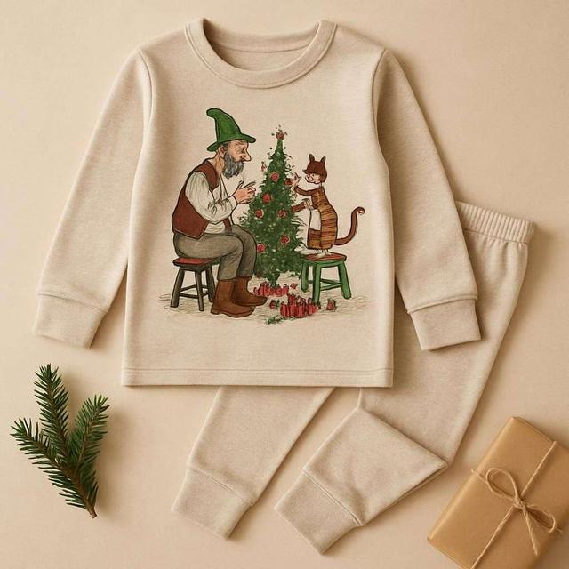 Beige Pettson and Findus Christmas Pajamas