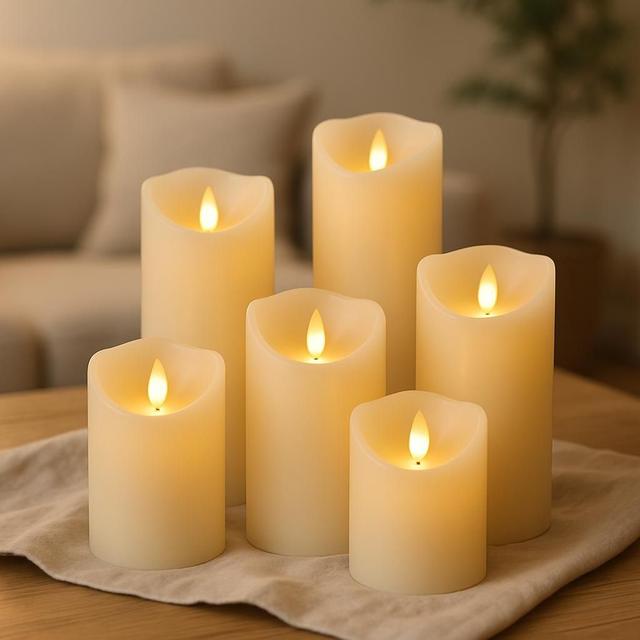 6 st flamfria LED-ljus set