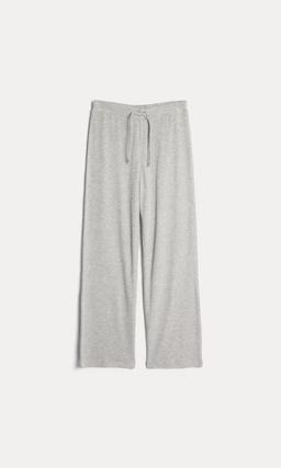 Melerade grå pyjamasbyxor i våffelstruktur för barn