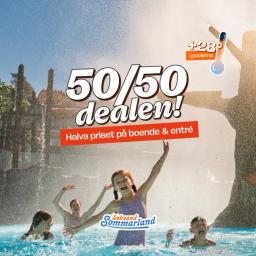50 % på boende och 2-dagarsentré hos Leksand Sommarland