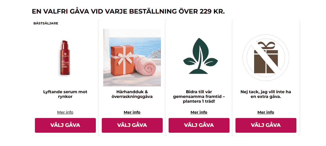 Gåvor utan extra kostnad från Yves Rocher