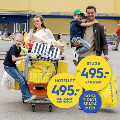 Boka tidigt hos Gekås Ullared: boende från 398 kr per person