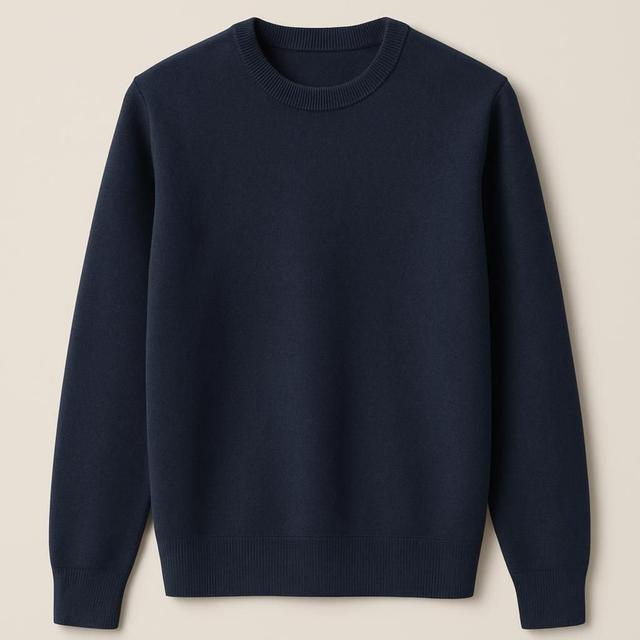 Finstickad Enzo Jumper i Navy