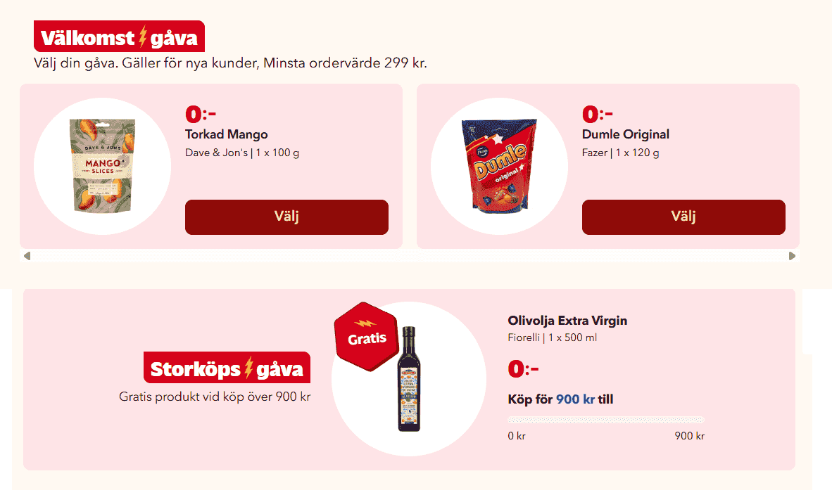 Billig mat online till bra priser