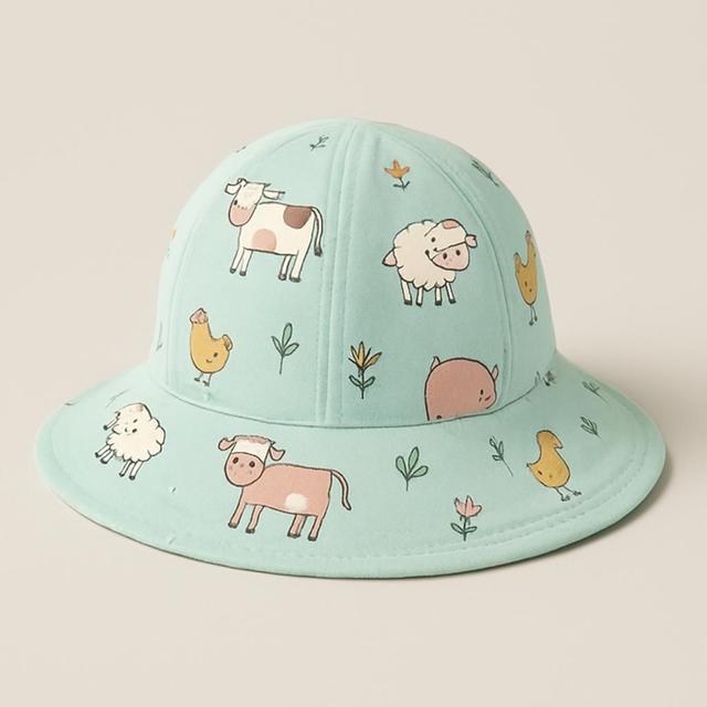 Solhatt "Mamma Mu & Kråkan" Mint/Vit