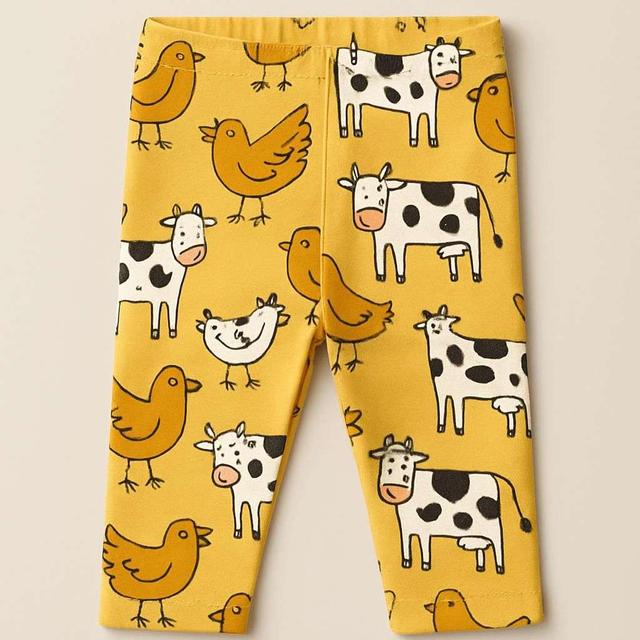Mamma Mu & Kråkan Leggings - Gul/Vit