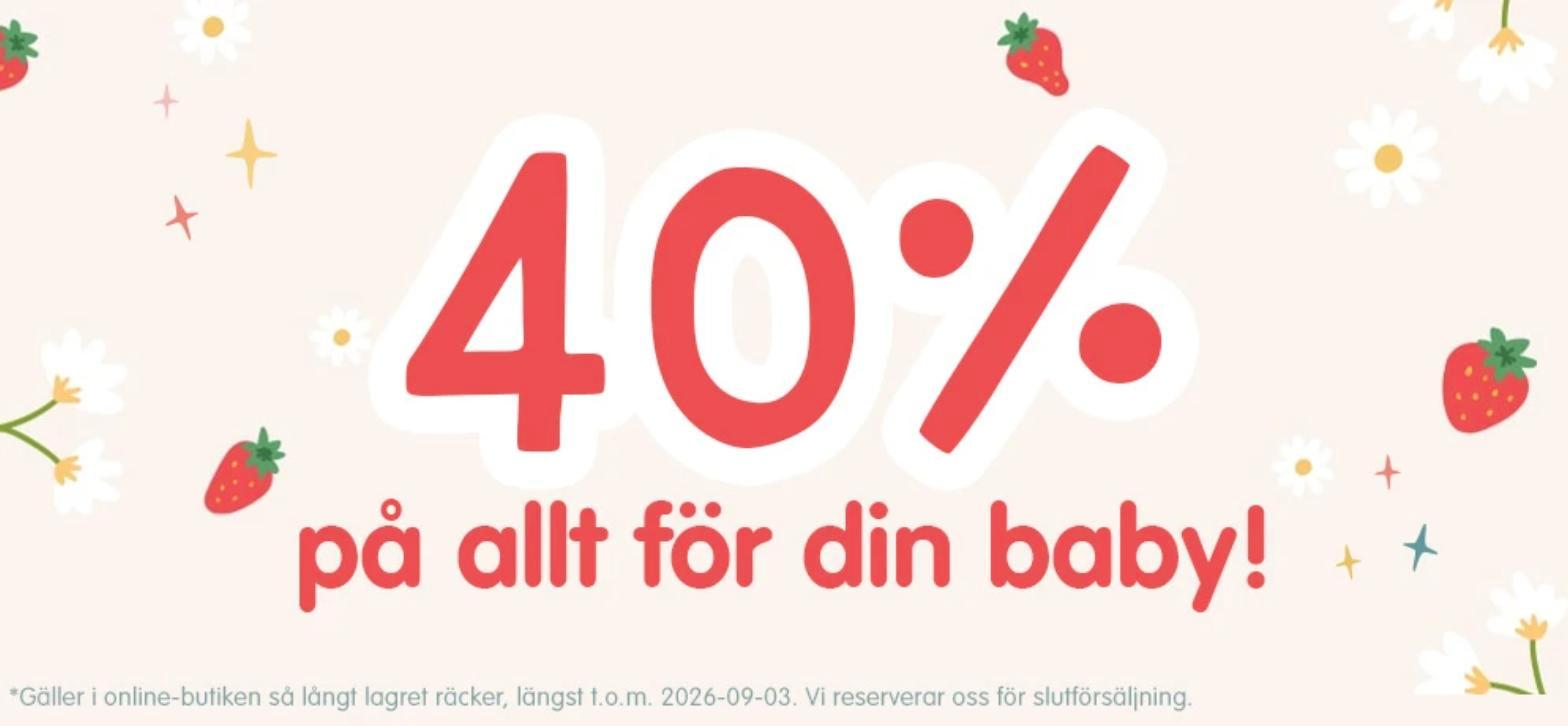 Få 40% rabatt på allt för din baby hos Babyland