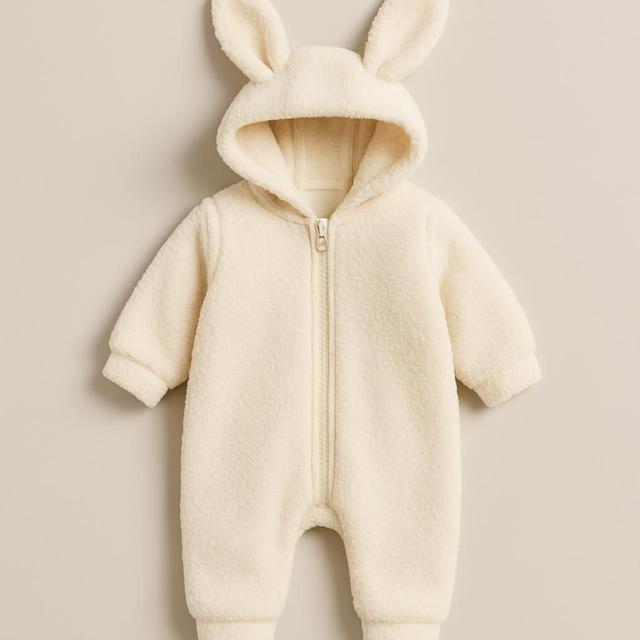 BUNNY Fleeceoverall med Kaninöron - Off White