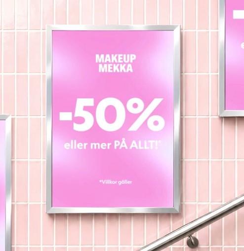 Få 50 % eller mer rabatt på kampanjvaror hos Makeup Mekka
