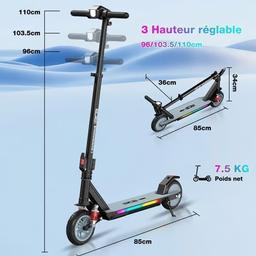 RCB R12 MAX Elektrisk sparkesykkel Svart