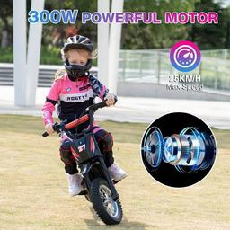 RCB Elektrisk Barnmotorcykel 300W 12-tum Röd