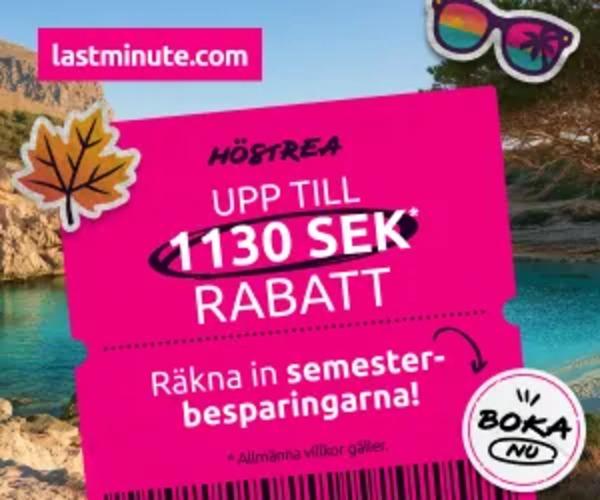 Höstrea hos lastminute.com: upp till 1 130 kr rabatt på resan