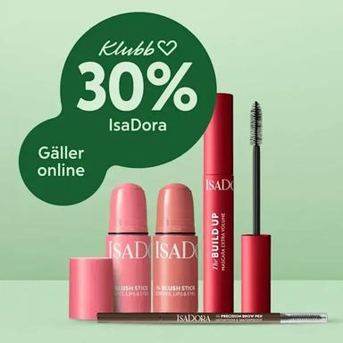 30 % rabatt på IsaDora smink online hos Apotek Hjärtat