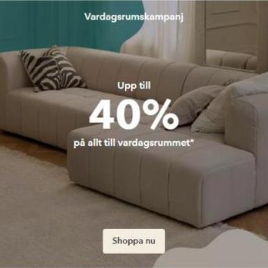 Upp till 40% rabatt på allt till vardagsrummet hos Homeroom