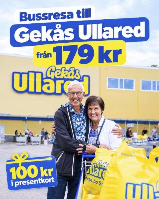 Bussresa till Gekås Ullared från 179 kr med 100 kr i presentkort hos Rolfs Buss