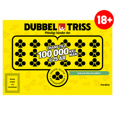 Skicka en DubbelTriss via Mobila Presentkort för 60 kr