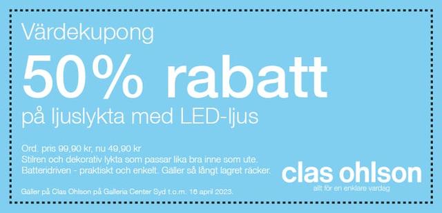 50% på ljuslykta med LED-ljus hos Clas Ohlson