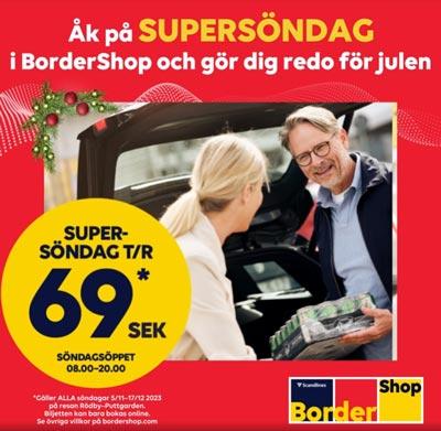 Julhandla i Bordershop - SuperSöndag tur/retur endast 69 kr till Rödby-Puttgarden