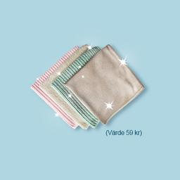 Få 4 mikrofiberdukar på köpet när du handlar för 129kr hos Dammsugarpåsar.nu
