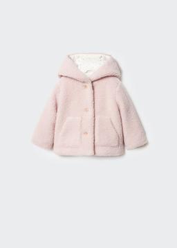 Mango - rosa teddyjacka för flickor