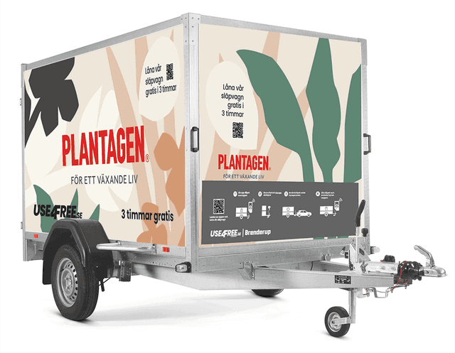 Plantagen - låna släp gratis under 3 timmar