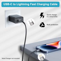MFi Certified 2M USB-C Lightning Fast Charge Cable