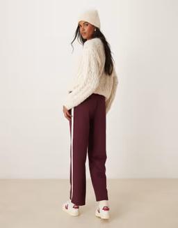 Eleganta Vinröda Joggingbyxor med Sidoränder