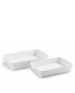 Elegant Jernverket Ugnsformar Duo, Glansigt Vita
