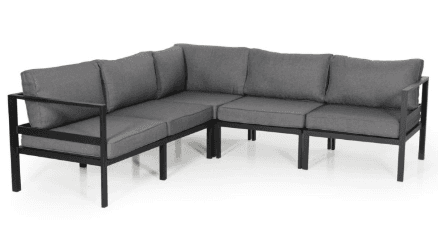 Leone loungegrupp, svart/grå dyna - bygg själv - Sommarboden