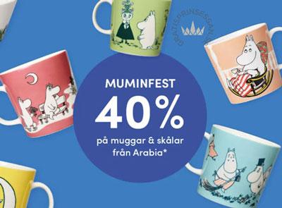 40% på muggar & skålar med Mumin