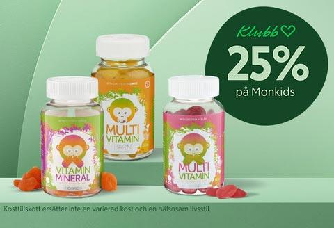 25% rabatt på Monkids hos Apotek Hjärtat