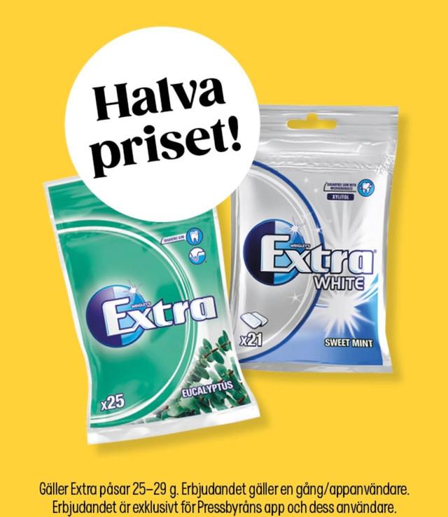 Halva priset på Extra tuggummi!🫧