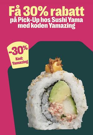 30% på Pick-Up hos Sushi Yama med Foodora