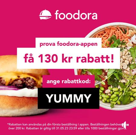 Foodora - få 130 kr rabatt på din första order