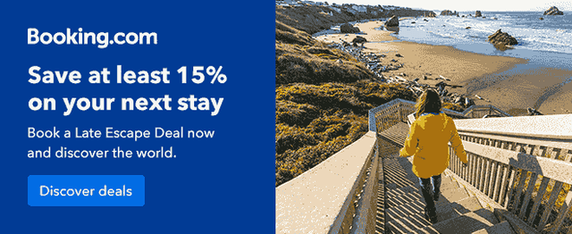 Late Escape Deal 2023 - 15% rabatt på Booking.com