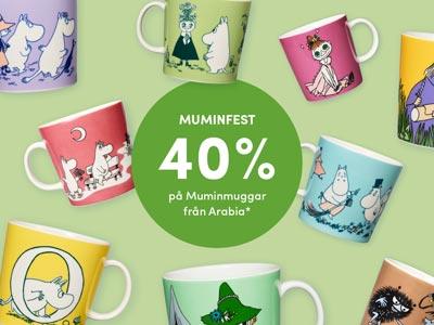 40% rabatt på Muminmuggar från Arabia