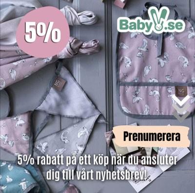 Få 5% rabatt på ditt första köp hos Baby V
