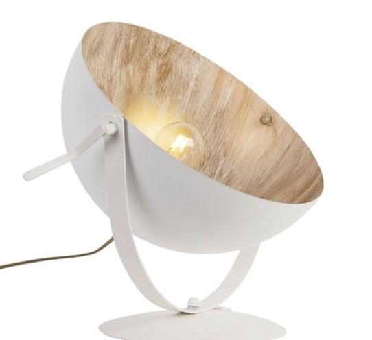 Industriell bordslampa vit med guld från Magna - Lamporochljus