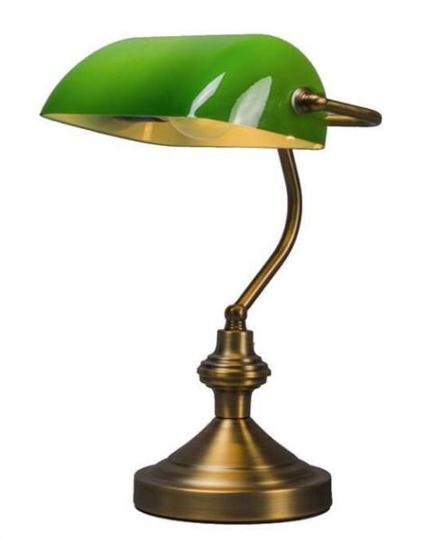 Smart klassisk bordslampa brons med grönt glas inkl Wifi A60 - Banker - Lamporochljus