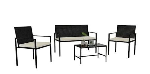 60% Trädgårdsmöbler i PE-rotting 4 delar | Let's deal