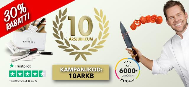 Knivbrev firar 10 år i Sverige och ger alla kunder 30 % rabatt