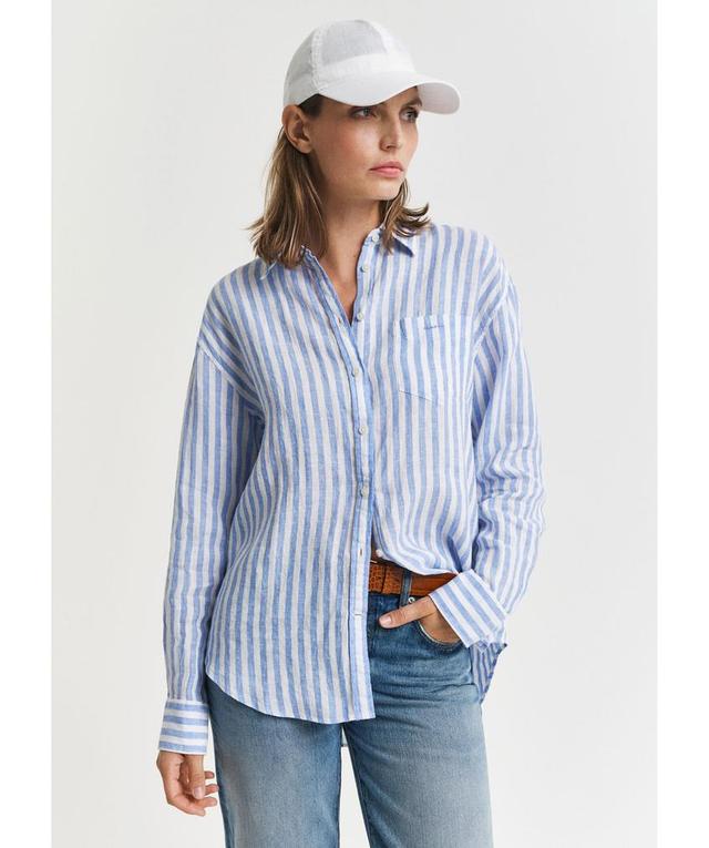 Striped Linen Shirt in Blue - 4300476-419