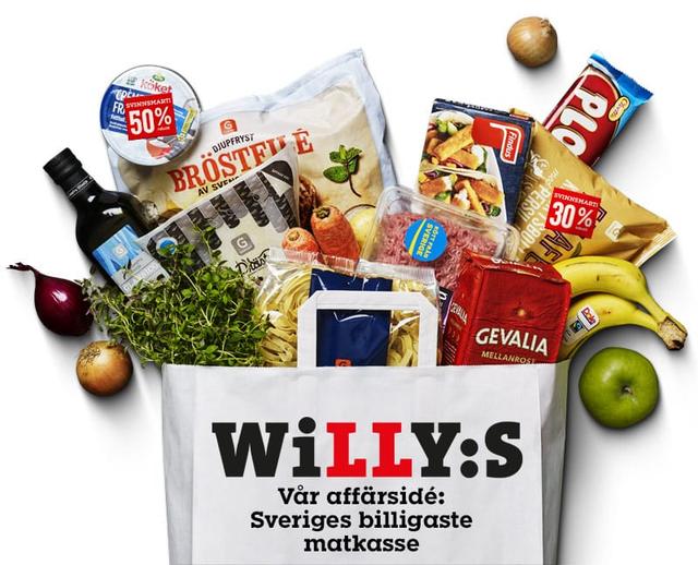 50 kr rabatt hos Willys när du handlar för minst 750 kr