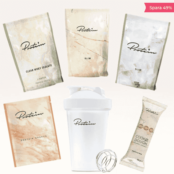 Provpaket med 5 st portioner + gratis shaker hos Protein.se