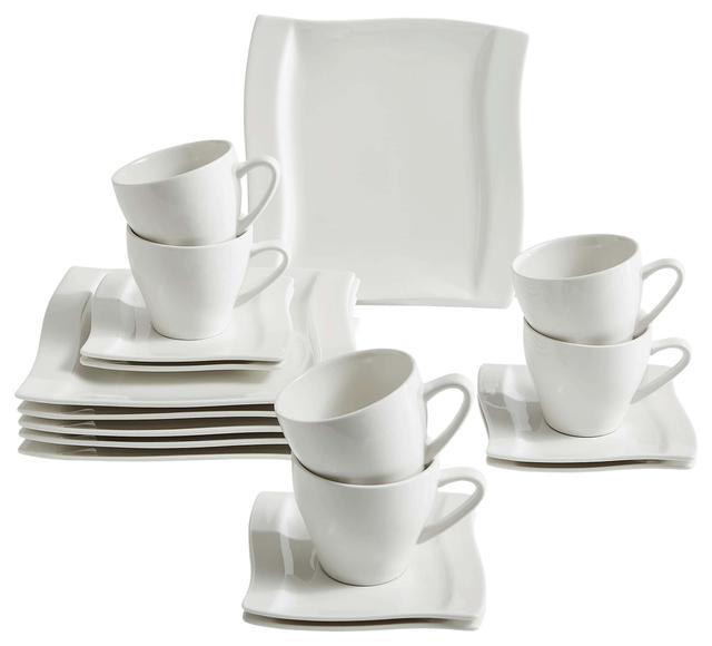 Elegant kaffeservis med vågigt mönster