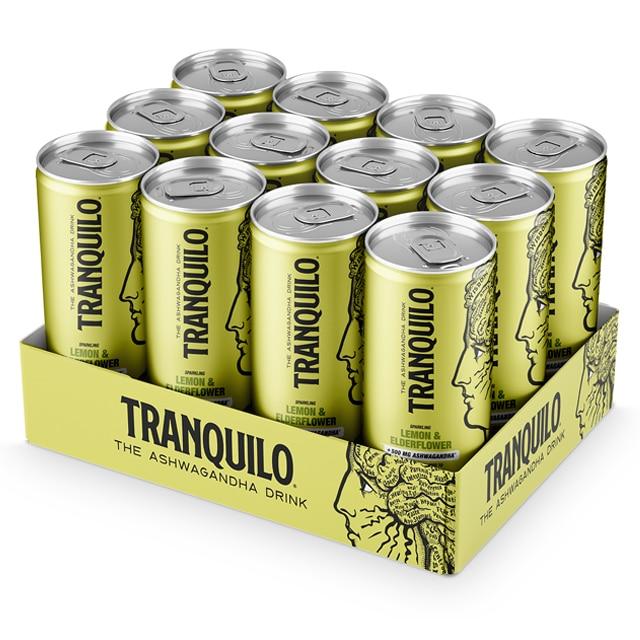 Tranquilo Ashwagandha Lemon & Elderberry Dryck 12x330ml