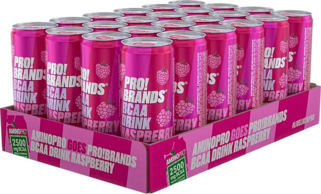 24 x Pro Brands BCAA Drink Raspberry 330 ml