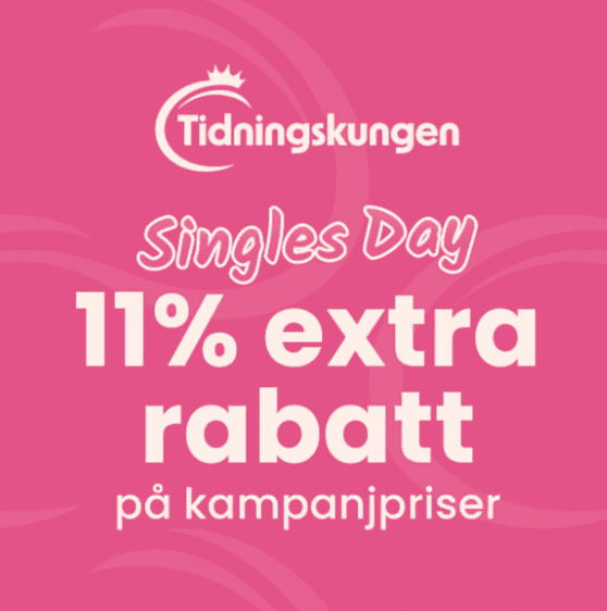 11 % rabatt hos Tidningskungen