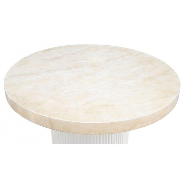 Merca utebord Ø80 cm i travertinutförande