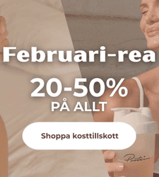 20-50 % rabatt + 5 % extra hos Protein.se